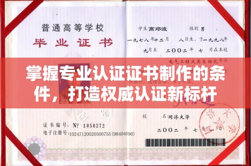 满洲里掌握专业认证证书制作的条件，打造权威认证新标杆